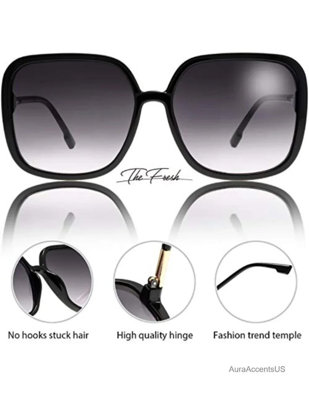 Oversized Square Cat Eye Hybrid Butterfly Fashion Sunglasses UV Protection